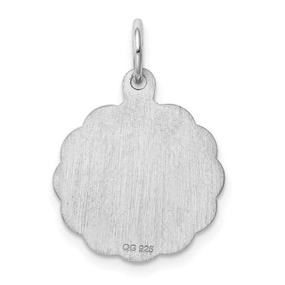 Sterling Silver Rhodium-plated Brocade-Like Initial C Charm QC4161C
