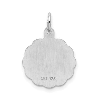 Sterling Silver Rhodium-plated Brocade-Like Initial D Charm QC4161D