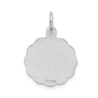 Sterling Silver Rhodium-plated Brocade-Like Initial E Charm QC4161E