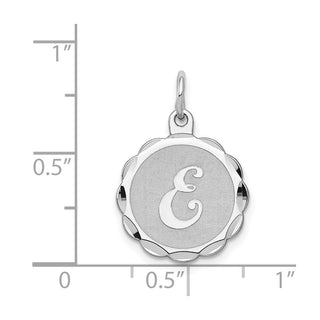 Sterling Silver Rhodium-plated Brocade-Like Initial E Charm QC4161E