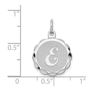 Sterling Silver Rhodium-plated Brocade-Like Initial E Charm QC4161E