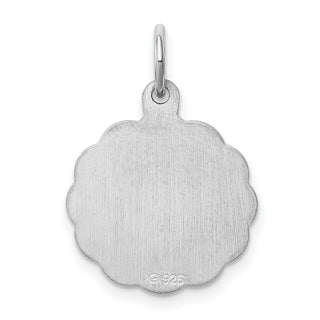 Sterling Silver Rhodium-plated Brocade-Like Initial F Charm QC4161F