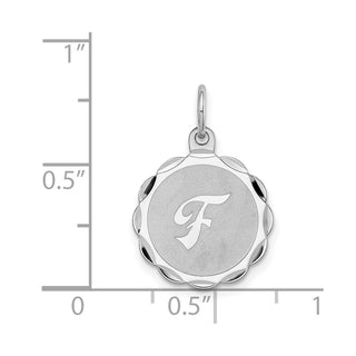Sterling Silver Rhodium-plated Brocade-Like Initial F Charm QC4161F