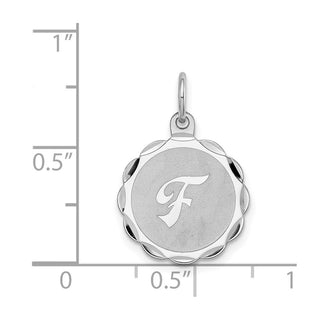 Sterling Silver Rhodium-plated Brocade-Like Initial F Charm QC4161F