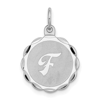 Sterling Silver Rhodium-plated Brocade-Like Initial F Charm QC4161F