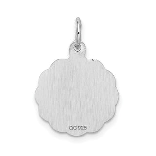 Sterling Silver Rhodium-plated Brocade-Like Initial G Charm QC4161G