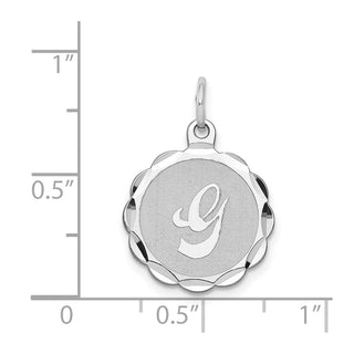 Sterling Silver Rhodium-plated Brocade-Like Initial G Charm QC4161G