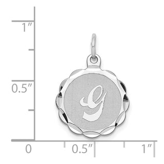 Sterling Silver Rhodium-plated Brocade-Like Initial G Charm QC4161G