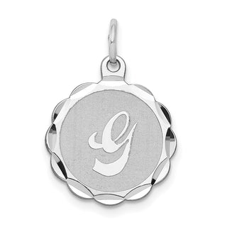 Sterling Silver Rhodium-plated Brocade-Like Initial G Charm QC4161G