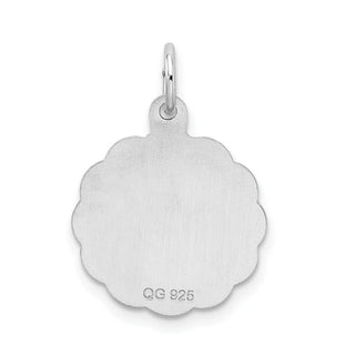 Sterling Silver Rhodium-plated Brocade-Like Initial H Charm QC4161H