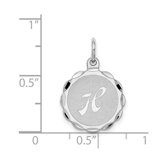 Sterling Silver Rhodium-plated Brocade-Like Initial H Charm QC4161H