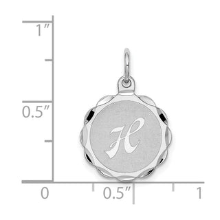 Sterling Silver Rhodium-plated Brocade-Like Initial H Charm QC4161H
