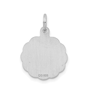 Sterling Silver Rhodium-plated Brocade-Like Initial I Charm QC4161I
