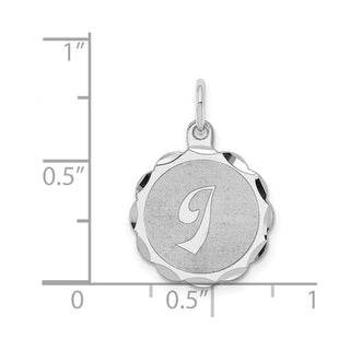 Sterling Silver Rhodium-plated Brocade-Like Initial I Charm QC4161I