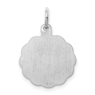 Sterling Silver Rhodium-plated Brocade-Like Initial J Charm QC4161J