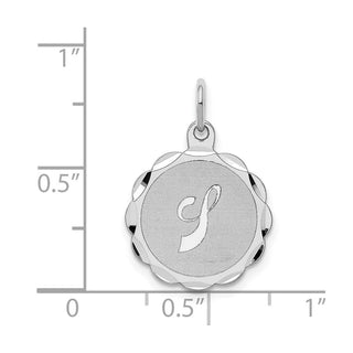 Sterling Silver Rhodium-plated Brocade-Like Initial J Charm QC4161J