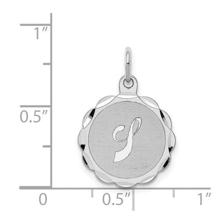 Sterling Silver Rhodium-plated Brocade-Like Initial J Charm QC4161J