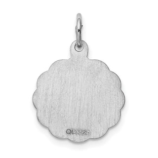Sterling Silver Rhodium-plated Brocade-Like Initial K Charm QC4161K
