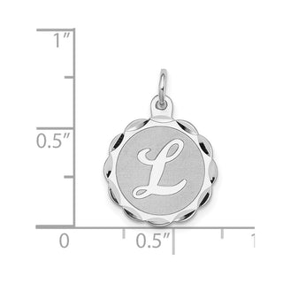 Sterling Silver Rhodium-plated Brocade-Like Initial L Charm QC4161L