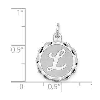 Sterling Silver Rhodium-plated Brocade-Like Initial L Charm QC4161L