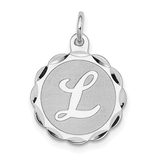 Sterling Silver Rhodium-plated Brocade-Like Initial L Charm QC4161L