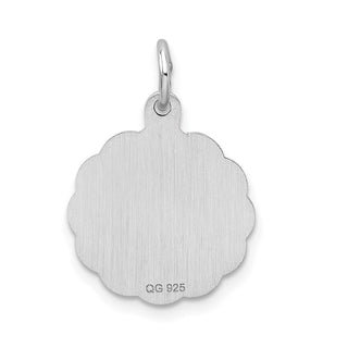 Sterling Silver Rhodium-plated Brocade-Like Initial M Charm QC4161M