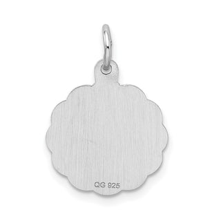 Sterling Silver Rhodium-plated Brocade-Like Initial N Charm QC4161N