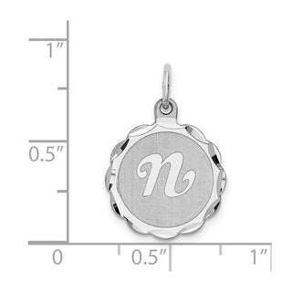 Sterling Silver Rhodium-plated Brocade-Like Initial N Charm QC4161N