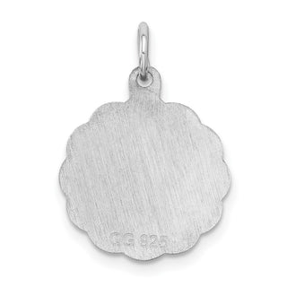 Sterling Silver Rhodium-plated Brocade-Like Initial O Charm QC4161O