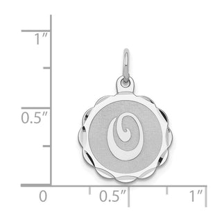 Sterling Silver Rhodium-plated Brocade-Like Initial O Charm QC4161O