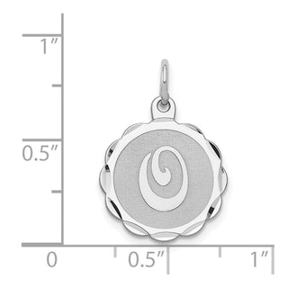 Sterling Silver Rhodium-plated Brocade-Like Initial O Charm QC4161O