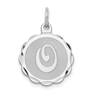Sterling Silver Rhodium-plated Brocade-Like Initial O Charm QC4161O