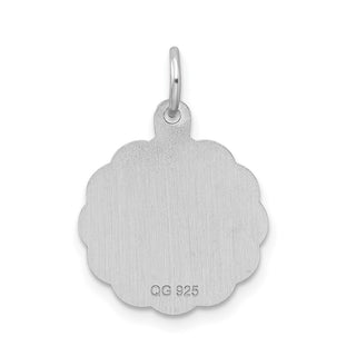 Sterling Silver Rhodium-plated Brocade-Like Initial P Charm QC4161P