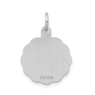 Sterling Silver Rhodium-plated Brocade-Like Initial P Charm QC4161P