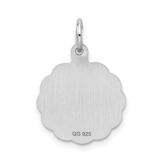 Sterling Silver Rhodium-plated Brocade-Like Initial R Charm QC4161R