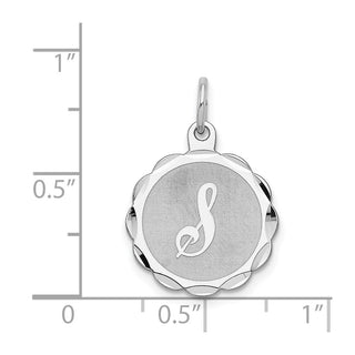 Sterling Silver Rhodium-plated Brocade-Like Initial S Charm QC4161S