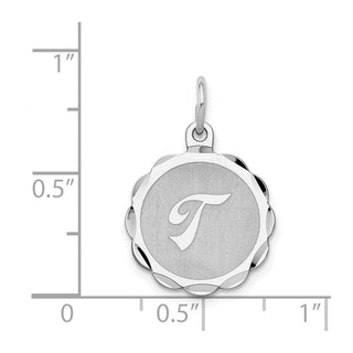 Sterling Silver Rhodium-plated Brocade-Like Initial T Charm QC4161T