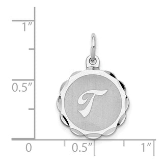 Sterling Silver Rhodium-plated Brocade-Like Initial T Charm QC4161T