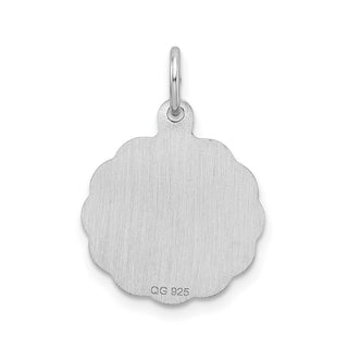 Sterling Silver Rhodium-plated Brocade-Like Initial V Charm QC4161V