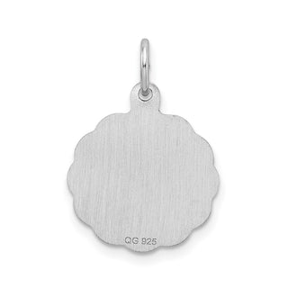 Sterling Silver Rhodium-plated Brocade-Like Initial V Charm QC4161V
