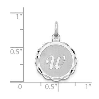 Sterling Silver Rhodium-plated Brocade-Like Initial W Charm QC4161W
