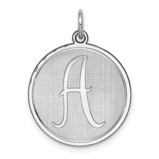 Sterling Silver Rhodium-plated Brocade-Like Initial A Charm QC4162A