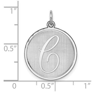 Sterling Silver Rhodium-plated Brocade-Like Initial C Charm QC4162C