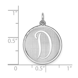 Sterling Silver Rhodium-plated Brocade-Like Initial D Charm QC4162D