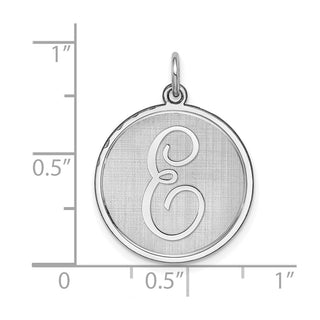Sterling Silver Rhodium-plated Brocade-Like Initial E Charm QC4162E