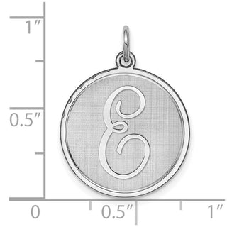 Sterling Silver Rhodium-plated Brocade-Like Initial E Charm QC4162E