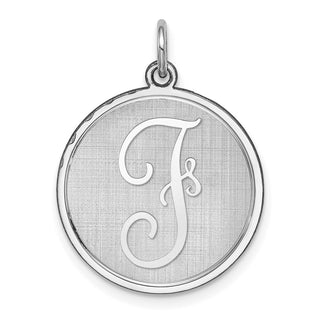 Sterling Silver Rhodium-plated Brocade-Like Initial F Charm QC4162F