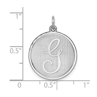 Sterling Silver Rhodium-plated Brocade-Like Initial G Charm QC4162G