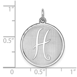 Sterling Silver Rhodium-plated Brocade-Like Initial H Charm QC4162H