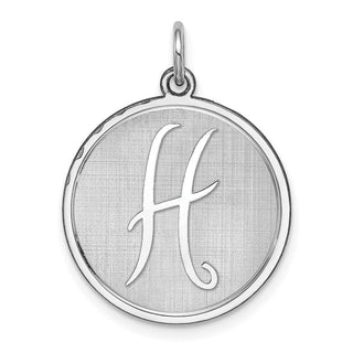 Sterling Silver Rhodium-plated Brocade-Like Initial H Charm QC4162H